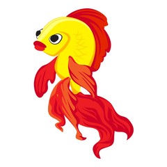 Goldfish icon. Cartoon of goldfish vector icon for web design isolated on white background