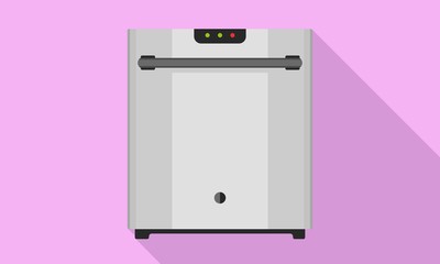 Closed dishwasher icon. Flat illustration of closed dishwasher vector icon for web design