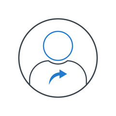 Color user line art circle icon vector illustration on white background