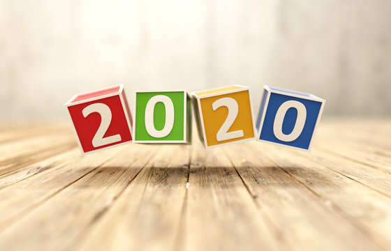 New Year 2020 Creative Design Concept - 3D Rendered Image