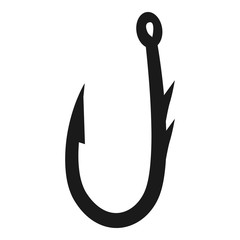 Extreme fishing hook icon. Simple illustration of extreme fishing hook vector icon for web design isolated on white background
