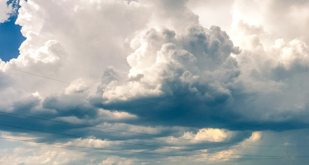 white clouds and blue sky