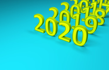 New Year 2020 Creative Design Concept - 3D Rendered Image