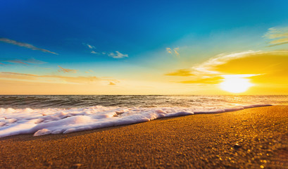 Beautiful Landscape Ocean Summer sunset Natural background 