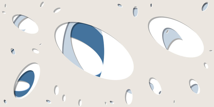 Abstract Generative Art color distributed ellipse holes background illustration