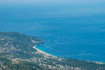 View of Ionian Sea shore, Albania.