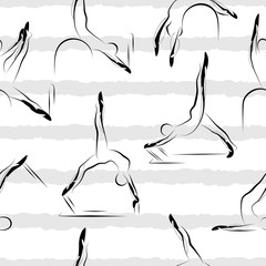 Pilates Poses  Seamless Vector Pattern 