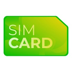 Sim card icon. Cartoon of sim card vector icon for web design isolated on white background