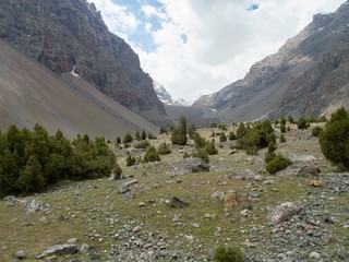 beautiful hiking in fann mountains nature in tajikistan