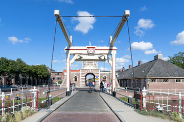 The Morspoort, western gate in Leiden, The Netherlands. Built in 1669, it is one of only three of...