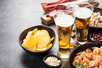 Draft beer and snacks