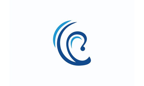 Hearing, ear love logo icon vector template