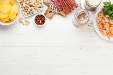 Draft beer and snacks