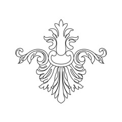 Black vintage baroque ornament, corner. Retro pattern antique style acanthus.Black vintage baroque ornament, corner. Retro pattern antique style acanthus. 