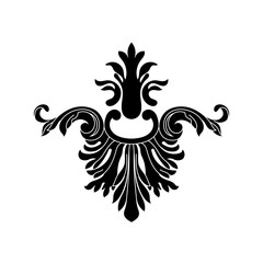 Black vintage baroque ornament, corner. Retro pattern antique style acanthus.Black vintage baroque ornament, corner. Retro pattern antique style acanthus. 