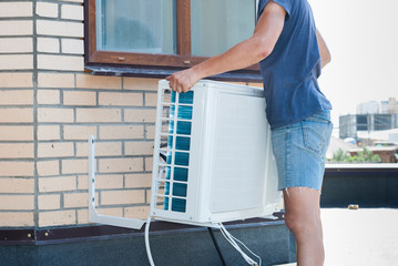 installation of the outdoor unit air conditioner