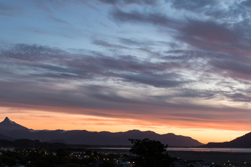 sky and clouds in el chaiten patagonia chile.