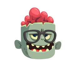 Cartoon scary zombie. Halloween vector illustration