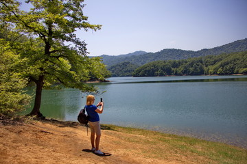 Fototapeta na wymiar Hanbulan reservoir near the city of Lankaran