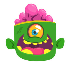 Cartoon scary zombie. Halloween vector illustration