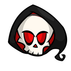 Cute cartoon grim reaper. Halloween vector illustration