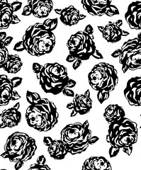 Seamless pattern with beautiful roses.