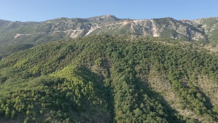 Flight of the drone over the mountains