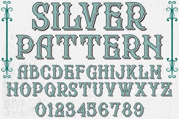 font handcrafted typeface vector vintage named vintage silver pattern