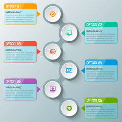 Abstract 3D Paper Infographics. Business template .Vector illustration