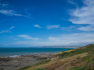 Coast path at Westward Ho in Devon , England