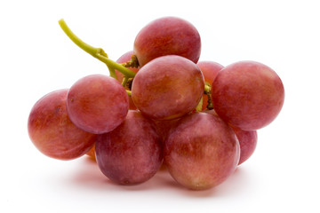 Ripe red grape isolated on white.