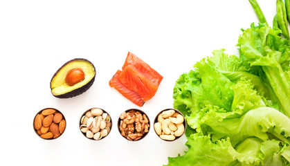 Ingredients for ketogenic diet. The concept of healthy eating