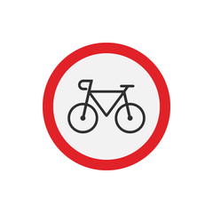 No bicycle sign isolated on white background. Vector illustration.