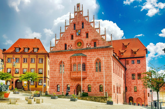 Gotisches Rathaus von Sulzbach-Rosenberg in der Oberpfalz, Bayern