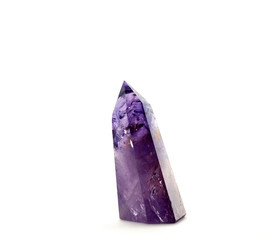 Bright isolated on white amethyst crystal