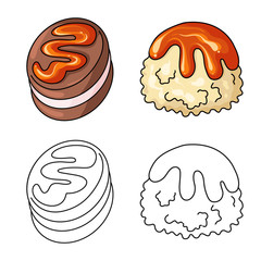 Vector illustration of confectionery and culinary sign. Collection of confectionery and product stock vector illustration.