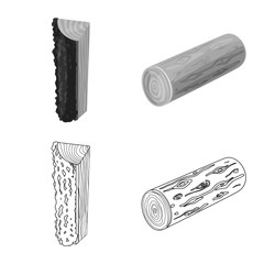 Isolated object of tree and raw sign. Set of tree and construction vector icon for stock.