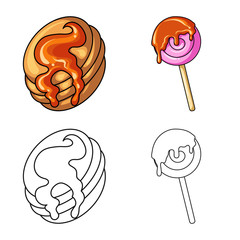 Vector design of confectionery and culinary icon. Collection of confectionery and product stock symbol for web.