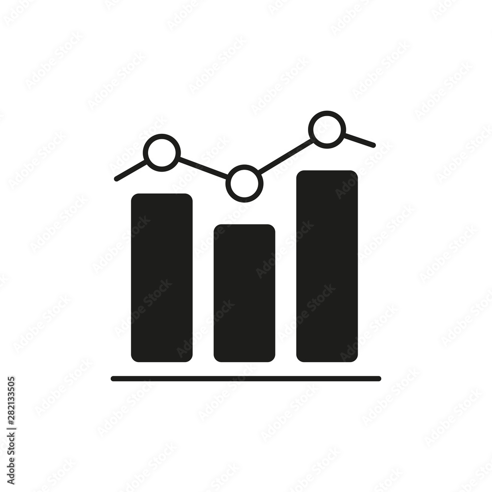 Poster graph icon. business chart with bars for data analysis. vector illustration.