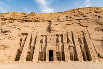 Abu Simbel temple, a magnificent landmark built by pharaoh Ramesses the Great, Egypt