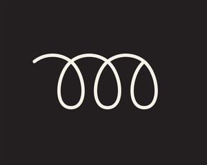 White spiral flexible wire elastic on black