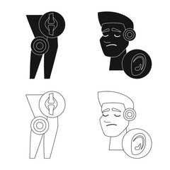 Isolated object of hospital and rendering icon. Collection of hospital and help vector icon for stock.