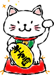 まねきにゃんこ　筆タッチ