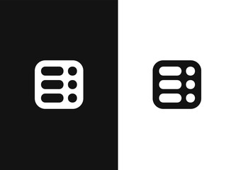 Menu, list icon, pictogram in square rounded shape.