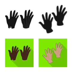 Isolated object of silhouette and safety icon. Set of silhouette and comfort vector icon for stock.