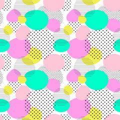seamless abstract pattern. trendy doodle vector background in neon colors. 