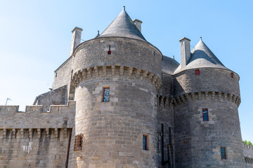 Fototapeta na wymiar tower and ramparts of the castle of Guérande in Brittany France