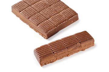 Traditional oriental sweets - sherbet with chocolate isolated on white background