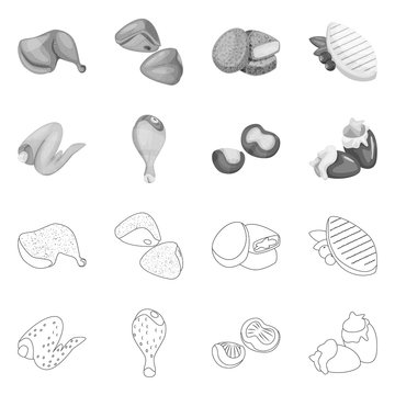 Vector design of product and poultry sign. Collection of product and agriculture vector icon for stock. © pandavector