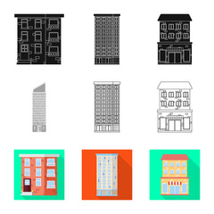 Obraz premium Isolated object of municipal and center logo. Collection of municipal and estate stock vector illustration.